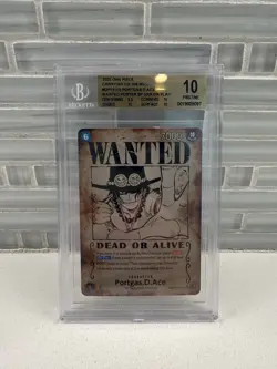 Portgas.D.Ace (SP) OP13 *ERROR* Wanted Poster One Piece English BGS 10 PRISTINE - Image 1