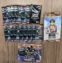 UNION ARENA Attack on Titan ENG Sealed Booster Box + 13 Packs + Starter Deck NEW - Image 2