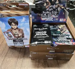 UNION ARENA Attack on Titan ENG Sealed Booster Box + 13 Packs + Starter Deck NEW - Image 3