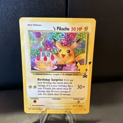 Pokemon Pikachu Celebrations Birthday Surprise 25th Anniversary Promo Card - Image 1