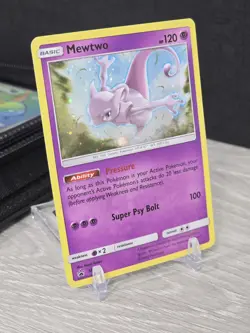 Pokemon Card TCG Mewtwo Holo Black Star Promo SM77 - Sun and Moon 2017 SWIRL NM - Image 1