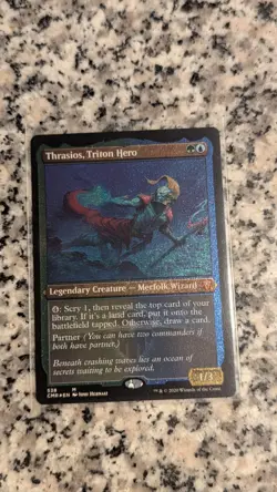 Magic: The Gathering Thrasios Triton Hero Commander 2016 Rare Etched Foil Card - Image 1