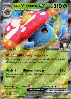 Erika's Vileplume ex 003/217 Double Rare ME: Ascended Heroes Pokemon - Image 1