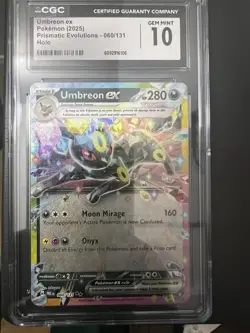Pokemon Umbreon ex 060/131 Prismatic Evolutions Holo 280 HP CGC Gem Mint 10 - Image 2