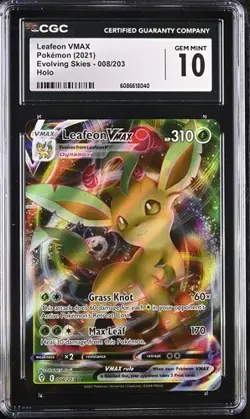Leafeon VMAX 008/203 | CGC GEM MINT 10 | Pokemon Evolving Skies - Image 1