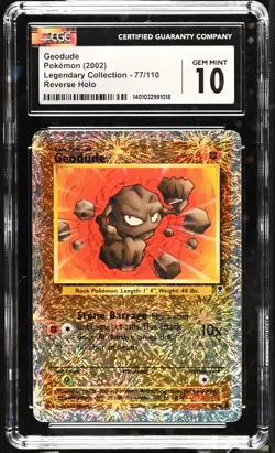 Geodude Pokemon (2002) Legendary Collection - 77/110 Reverse Holo CGC 10 - Image 1