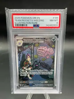 2025 POKEMON DRI ILLUSTRATION RARE #199 TEAM ROCKET'S WEEZING PSA 8 - Image 1