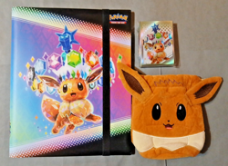 Pokemon TCG, Prismatic Evolutions Eevee Binder, Drawstring Pouch and Sleeves NEW - Image 1