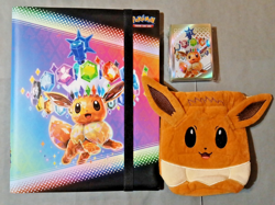 Pokemon TCG, Prismatic Evolutions Eevee Binder, Drawstring Pouch and Sleeves NEW - Image 2