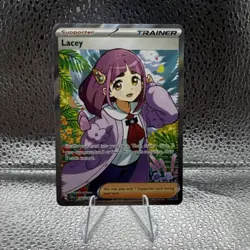 Pokemon Lacey 166/142 Sv07: Stellar Crown Ultra Rare Trainer Full Art Holo - Image 1