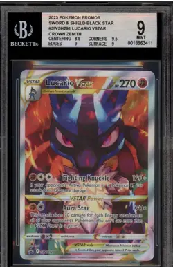 Pokemon Lucario VSTAR Crown Zenith ETB Black Star Full Art Promo SWSH291 BGS 9 - Image 1