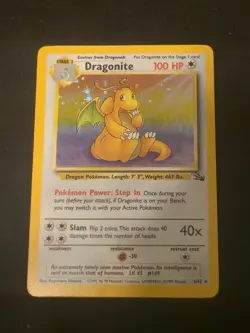 Pokemon 1999 Dragonite 4/62 Fossil Holo LP - Image 1