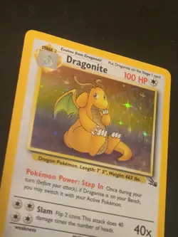 Pokemon 1999 Dragonite 4/62 Fossil Holo LP - Image 3