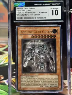 yugioh ancient gear golem ultimate rare 1st cgc 10 - Image 1
