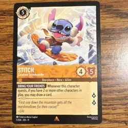 Disney Lorcana Stitch-Carefree Snowboarder Character 7/204 - Image 1