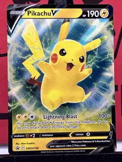 Pikachu V SWSH198 Black Star Promo Ultra Rare Holo Pokemon Card - Image 3