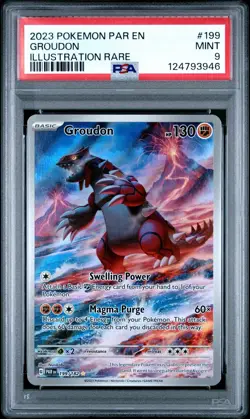 Pokemon GROUDON Illustration Rare Paradox Rift 199/182 ~ PSA 9 - Image 1