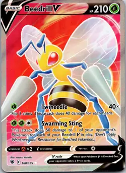 Pokemon TCG Beedrill v Astral Radiance Holo Ultra Rare Card 160/189 NM - Image 1