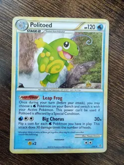 Pokemon Politoed 7/95 Unleashed HGSS Holo Rare - Image 1