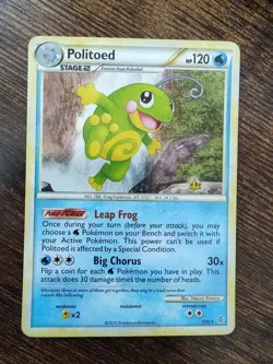 Pokemon Politoed 7/95 Unleashed HGSS Holo Rare - Image 2