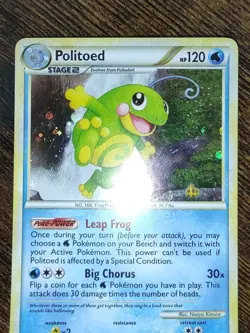 Pokemon Politoed 7/95 Unleashed HGSS Holo Rare - Image 3