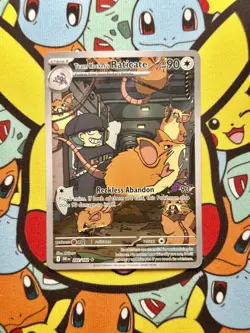 Pokemon Team Rocket's Raticate Illustration Rare 202/182 Sv10 Destined Rivals - Image 1
