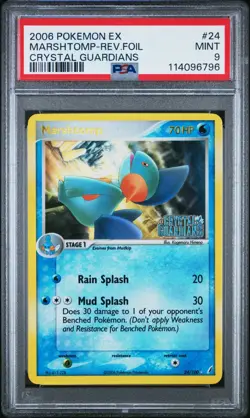 Pokemon Marshtomp 24/100 - Reverse Holo Stamped EX Crystal Guardians PSA 9 MINT - Image 3