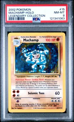 2002 Pokemon Legendary Collection #15 Machamp Holo PSA 8 NM-MT NEWLY GRADED! - Image 1