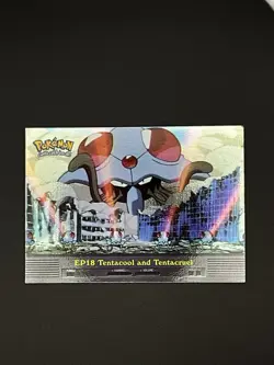 2000 Topps Pokemon EP18 Tentacool and Tentacruel TV Anim. Series 2 blue logo - Image 1