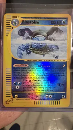 2002 POKEMON EXPEDITION SET #4/165 BLASTOISE REVERSE HOLO RARE - Image 1