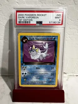 Pokemon Dark Vaporeon Team Rocket 1st Edition Regular Uncommon 45/82 PSA 9 - Image 1