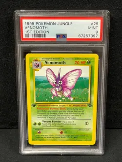 1999 POKEMON JUNGLE 1ST EDITION RARE #29 VENOMOTH PSA MINT 9 SET BREAK - Image 1