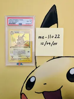 1999 Pokemon TCG Fossil Raichu Holo 1st Edition PSA 8 NM-MT VINTAGE!!! - Image 1