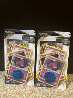 2 Pokemon 2020 Rebel Clash Blister Packs Gengar Gastly Haunter Factory Sealed 🔥 - Image 1