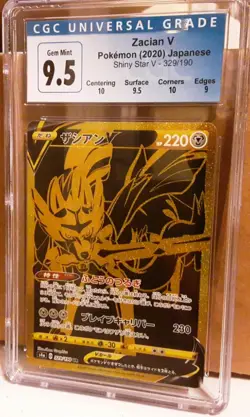 Pokemon Zacian V 329/190 Shiny Star V Graded CGC 9.5 Gem Mint With Subs - Image 1