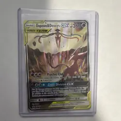 Pokemon Espeon & Deoxys GX TAG TEAM Promo Holo SM240 English Card - Image 1