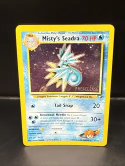 Pokemon TCG Misty's Seadra Holo Rare Gym Heroes Prerelease 9/132 BL - Image 1