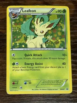 Pokemon TCG Leafeon BW87 Black Star Promo Holo Card Black White LP - Image 1