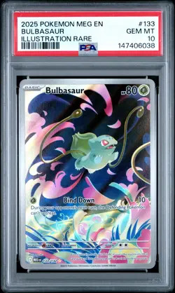 2025 POKEMON MEG EN-MEGA EVOLUTION ILLUSTRATION RARE #133 BULBASAUR PSA 10 - Image 1
