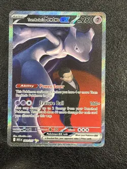 Pokemon TCG Team Rockets Mewtwo EX Full Art English Edition Card 281/217 - Image 1