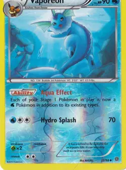 VAPOREON 22/98 REVERSE HOLO POKEMON XY ANCIENT ORIGINS - Image 1