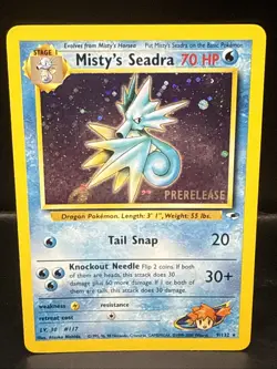 Pokemon TCG Misty's Seadra Holo Rare Gym Heroes Prerelease 9/132 CQ - Image 2