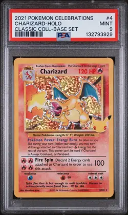 Pokemon Charizard Holo Celebrations Classic Collection 4/102 PSA 9 - Image 1
