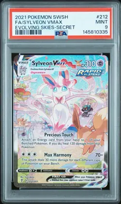 Pokemon Sylveon VMAX Evolving Skies Secret Rare Full Alt Art #212 PSA 9 Mint - Image 1