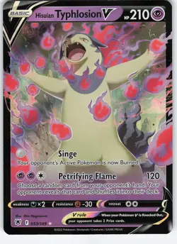 Hisuian Typhlosion V 053/189 Ultra Rare Holo SWSH10: Astral Radiance NM Pokemon - Image 1