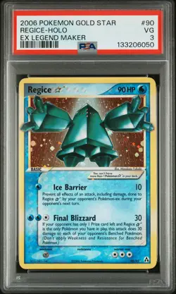 2006 POKEMON EX LEGEND MAKER GOLD STAR #90 REGICE-HOLO PSA 3 - Image 1