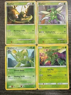 POKEMON X4 SCYTHER 49/100 + SCYTHER 45/90 + SCYTHER 36/90 + SCYTHER 4/168 LP - Image 1