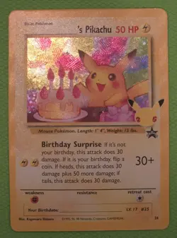Pokemon TCG Celebrations Pikachu Birthday "Black Star Promo" #24 - Image 1
