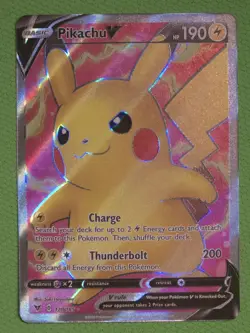 Pokemon TCG Sword & Shield Vivid Voltage Pikachu V Full Art #170 - Image 1