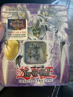 2006 Yugioh Elemental Hero Shining Flare Wingman Collectible tin sealed read rip - Image 1